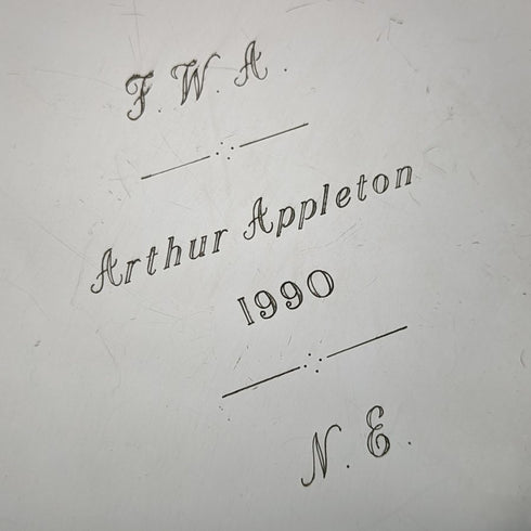 British Antique Silver Plate Card Tray Diameter 25.5cm 475g